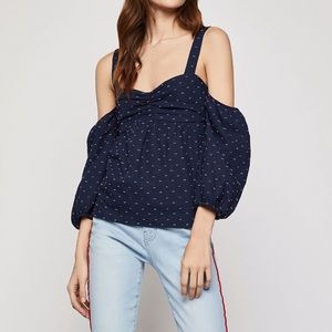 BCBGENERATION Cold Shoulder Dot Top